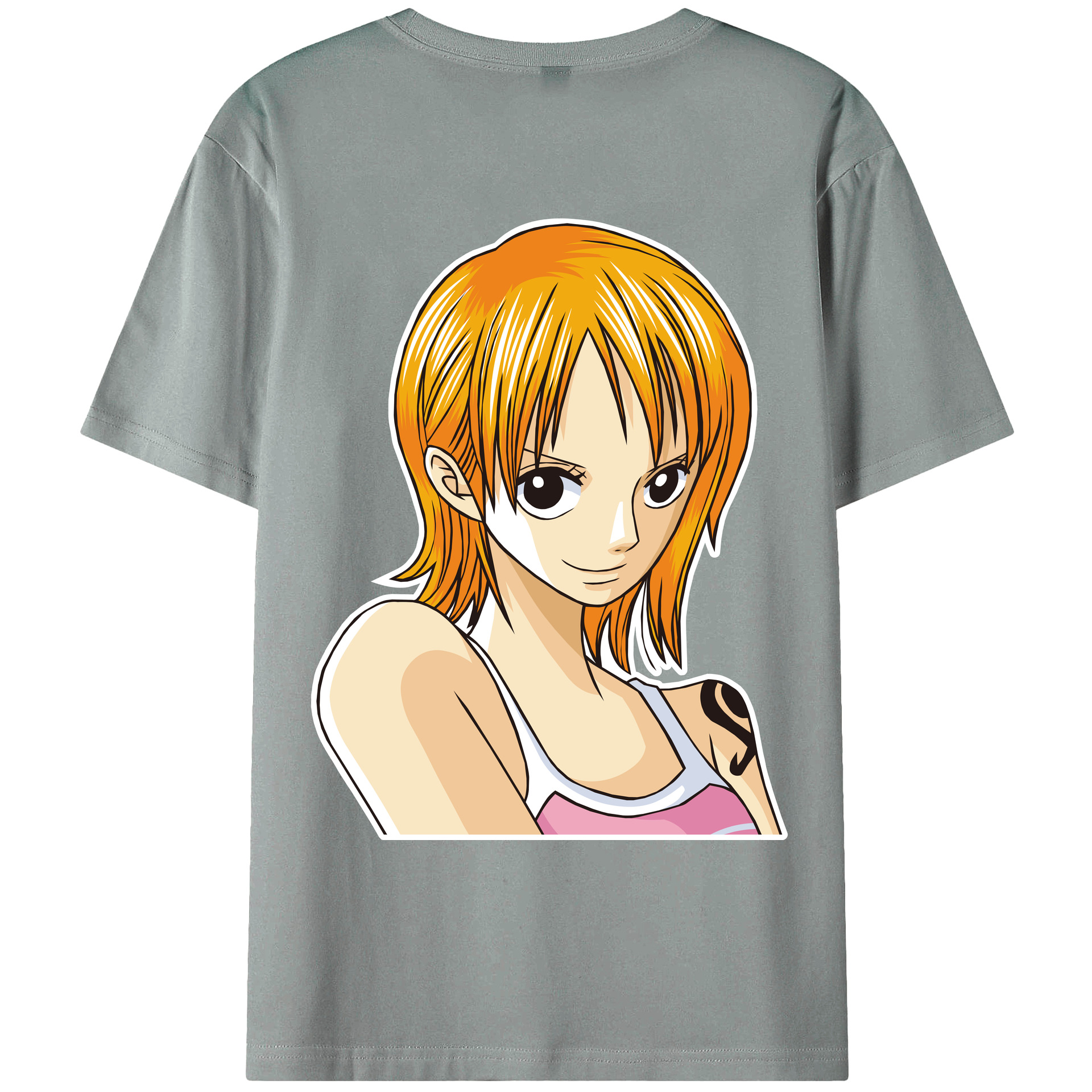 （画像用） ワンピース ナミ ONE PIECE Nami 綿100％ メンズ半袖Tシャツ（バックプリント） 通気性